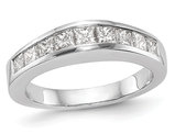 1.00 Carat (ctw H-I, I2-I3) Princess Cut Diamond Wedding Band Ring in 14K White Gold