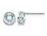 4/5 carat (ctw) Aquamarine Stud Earrings in 14K White Gold