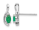 2/5 Carat (ctw) Natural Green Emerald Earrings in 14K White Gold