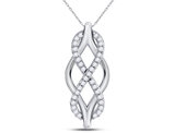 1/12 Carat (ctw H-I, I2-I3) Diamond Infinity Pendant Necklace in 10K White Gold with Chain