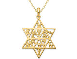 14K Yellow Gold Star of David 12 Tribe Pendant Necklace with Chain