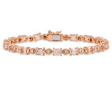9.00 Carat (ctw) Simulated Morganite Bracelet in Rose Plated Sterling Silver