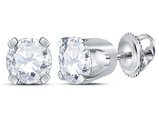 1/2 Carat (ctw I1-I2) Solitaire Stud Diamond Earrings in 14K White Gold