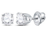 5/8 Carat (ctw I2) Solitaire Stud Diamond Earrings in 14K White Gold