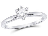 1/2 Carat (ctw H-I , SI3-I1) Diamond Solitaire Engagement Ring in 14K White Gold