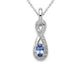1/5 Carat Tanzanite Infinity Drop Pendant Necklace in Sterling Silver with Chain