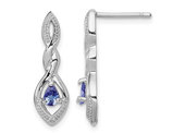 1/4 Carat (ctw) Tanzanite Infinity Drop Earrings in Sterling Silver