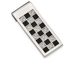 Men's Stainless Steel Black and Grey Carbon Fiber Inlay Money Clip