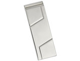 Men's Money Clip in Polished and Grooved Stainless Steel