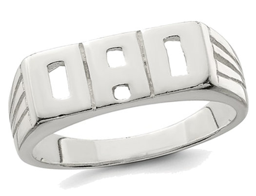 Men's  Sterling Silver DAD Ring in Polished 