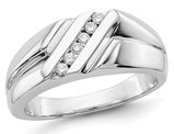 Men's 14K White Gold Diamond Ring 1/7 Carat (ctw H-I, I2-I3)