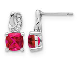 2.50 Carat (ctw) Lab-Created Ruby Post Earrings in Sterling Silver