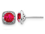 2.20 Carat (ctw) Lab-Created Ruby Stud Earrings in Sterling Silver