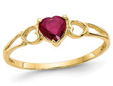1/2 Carat (ctw) Natural Ruby Heart Promise Ring in 14K Yellow Gold