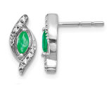 1/3 Carat (ctw) Emerald Earrings in 14K White Gold