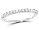 Diamond Wedding Band and Anniversary Ring 1/4 Carat (ctw H-I  I1-I2) in 14K White Gold