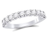 Diamond Wedding Band and Anniversary Ring 1.00 Carat (ctw G-H  I2-I3) in 14K White Gold