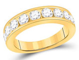 1.74 Carat (ctw G-H, I1) Diamond Wedding Band Anniversary Ring in 14K Yellow Gold