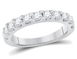 7/8 Carat (ctw H-I, I1-I2) Diamond Wedding Band Anniversary Ring in 14K White Gold