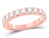 Diamond Wedding Band and Anniversary Ring 7/8 Carat (ctw H-I, I1-I2) in 14K Rose Pink Gold