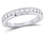 1/2 Carat (ctw H-I, I1-I2) Channel-Set Diamond Wedding Band Ring in 14K White Gold
