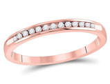 1/10 Carat (ctw I-J, I2-I3) Channel Set Diamond Wedding Band Ring in 14K Rose Pink Gold
