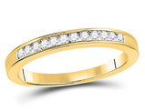 Channel Set Diamond Wedding Band Ring 1/7 Carat (ctw H-I, I1-I2) in 14K Yellow Gold
