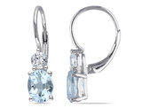3.80 Carat (ctw) Blue Topaz & Created White Sapphire LeverBack Drop Earrings in Sterling Silver