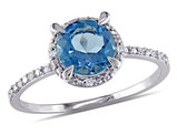 1.60 Carat (ctw) London Blue Topaz Solitaire Ring in 10K White Gold