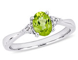 4/5 Carat (ctw) Green Peridot Ring in Sterling Silver