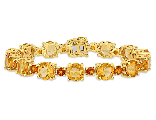 29.35 Carats (ctw) Madeira Citrine Bracelet in Yellow Plated Sterling Silver 7.25 inches