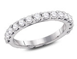 1.00 Carat (ctw H-I, I1-I2) Diamond Wedding Anniversary Band Ring in 14K White Gold