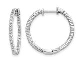 5/8 Carat (ctw SI1-SI2, H-I) Lab Grown Diamond Hoop Earrings in 14K White Gold