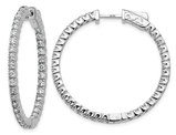 1.95 Carat (ctw VS2-SI1, E-F) Lab-Grown Diamond Hoop Earrings in 14K White Gold