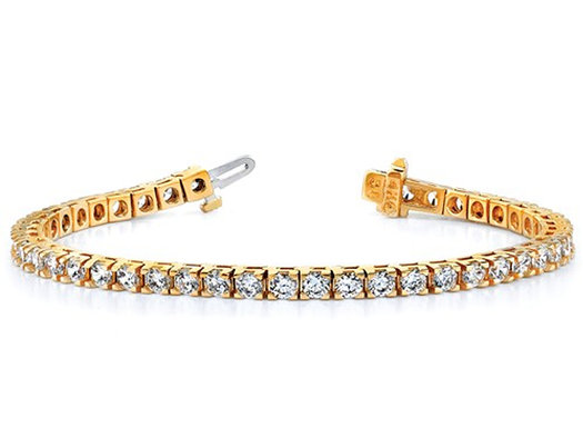 2.85 Carat (ctw VS2-SI1, E-F) Lab Grown Diamond Tennis Bracelet in 14K Yellow Gold
