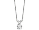 1/3 Carat (ctw E-F, VS2-SI1) Lab Grown Diamond Solitaire Pendant Necklace in 14K White Gold with Chain