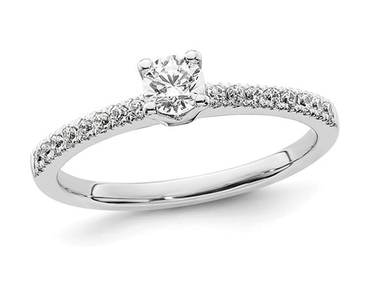3/8 Carat (ctw Color SI1-SI2, G-H-I) Lab Grown Diamond Engagement Ring in 14K White Gold