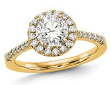 3/4 Carat (ctw G-H-I, SI1-SI2) Lab Grown Diamond Engagement Halo Ring in 14K Yellow Gold