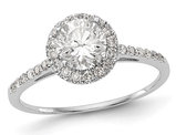 3/4 Carat (ctw G-H-I, SI1-SI2) Lab Grown Diamond Engagement Halo Ring in 14K White Gold