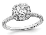 3/4 Carat (ctw G-H-I, SI1-SI2) Lab Grown Diamond Engagement Halo Ring in 14K White Gold