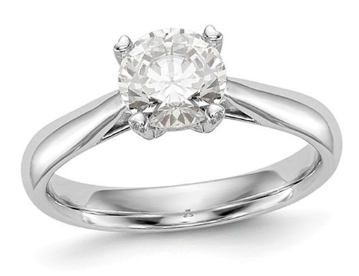 3/4 Carat (ctw G-H-I, SI1-SI2) Lab Grown Diamond Solitaire Engagement Ring in 14K White Gold (SIZE 7)