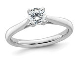 1/2 Carat (ctw VS2-SI1, D-E-F) Lab Grown Diamond Solitaire Engagement Ring in 14K White Gold