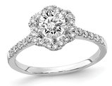 3/4 Carat (ctw D-E-F, VS2-SI1) Lab Grown Diamond Engagement Halo Ring in 14K White Gold