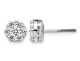 1.05 Carat (ctw SI1-SI2, G-H-I) Lab-Grown Diamond Cluster Earrings in 14K White Gold