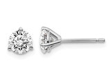 1.00 Carat (ctw VS2-Si1, D-E-F) Lab Grown Diamond Solitaire Stud Earrings in 14K White Gold 3-Prong
