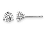 1.00 Carat (ctw VS2-Si1, D-E-F) Lab-Grown Premium Diamond Solitaire Stud Earrings in 14K White Gold 3-Prong