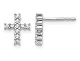 1/5 Carat (ctw G-H-I, SI1-SI2) Lab Grown Diamond Cross Earrings in 14K White Gold