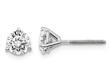 1.00 Carat (ctw VS2-SI1, D-E-F) Lab Grown Diamond Solitaire Stud Earrings in 14K White Gold with Screwbacks