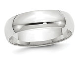 Men's or Ladies 10K White Gold 6mm Comfort Fit Wedding Band Ring