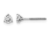 1/3 Carat (ctw VS2-SI1, D-E-F) Lab Grown Diamond Solitaire Stud Earrings in 14K White Gold with Screwbacks